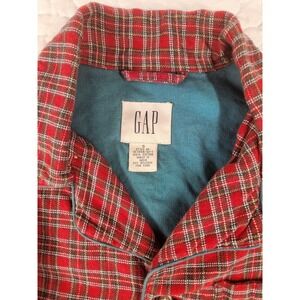 38 40 GAP Mens Red Plaid Pajama Shirt Button Long Sleeve Collared Casual Top Sm.